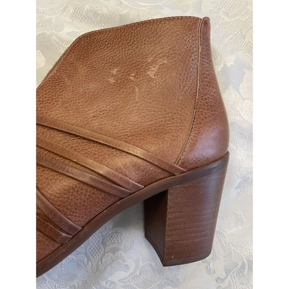 Bernardo Felicity Brown Leather Boots Stacked Heal Size 8.5 M Slip On Comfort - Picture 16 of 16